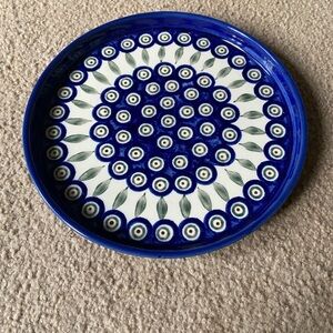 Polish Pottery “Peacock” pattern dish